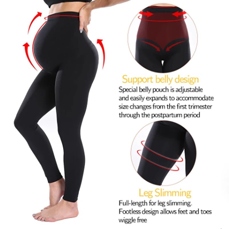 LeggingTherm™ - Legging de Grossesse Thermique Doublé Polaire pour l'Hiver - Besoin bébé
