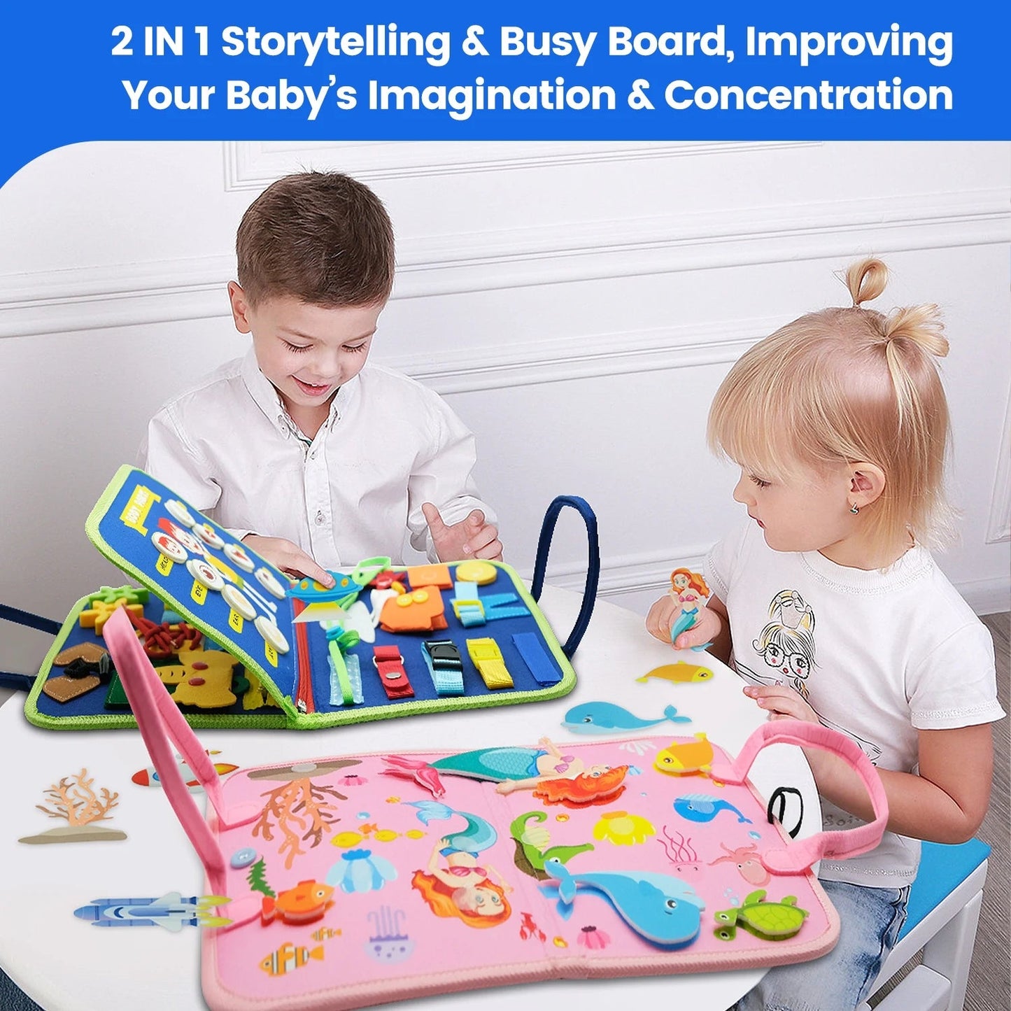 Planche d'Activités Montessori ActiviPlay™ – Jouet de Motricité pour Bébé et Voyage, 3 - 6 ans, certifié CE - Besoin bébé