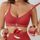 Brassière coloris Rouge effet seconde peau, maintien naturel sans armatures et confort invisible.