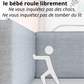 Un bébé roule librement et en toute sécurité sur le lit, protégé par la barrière de lit Sécureo™ qui prévient les chocs et les chutes.