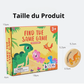 Jeu de mémoire cognitive en bois "Find the Same Game" avec jetons de dinosaures pour favoriser le développement cognitif et la concentration des enfants dès 3 ans.