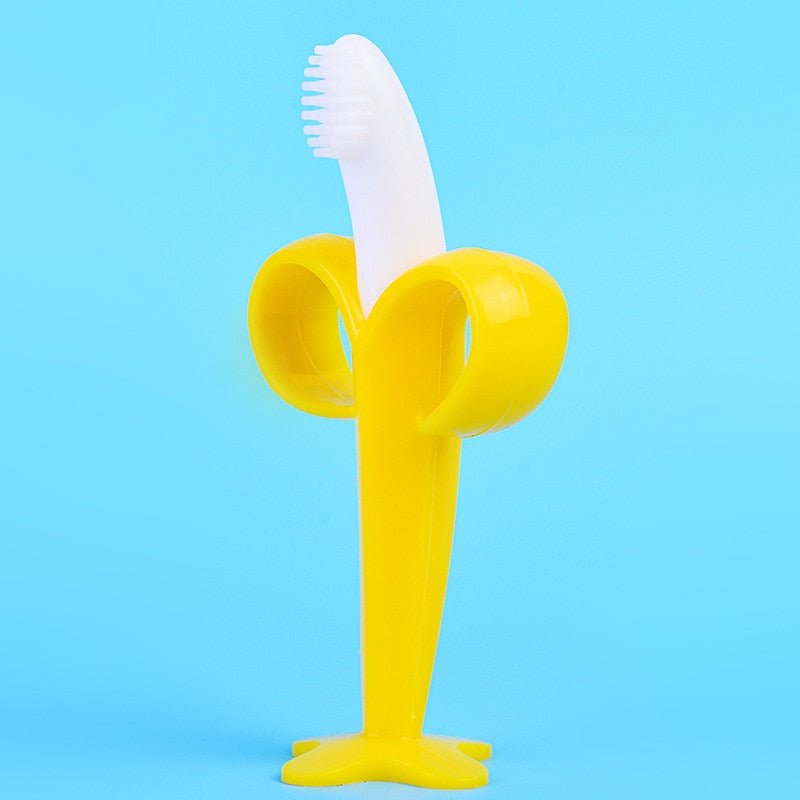 BANANE DE BIENVEILLANCE BUCCALE™ : BROSSE À DENTS EN SILICONE SANS BPA, JOUET DE DENTITION SÉCURISÉ POUR BÉBÉS ET TOUT-PETITS - Besoin bébé