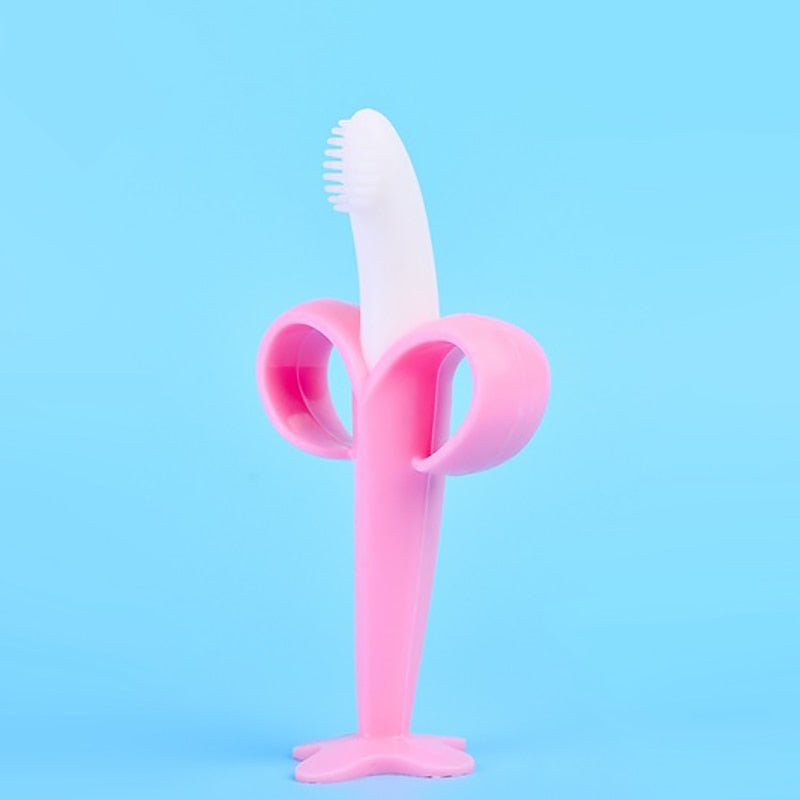 BANANE DE BIENVEILLANCE BUCCALE™ : BROSSE À DENTS EN SILICONE SANS BPA, JOUET DE DENTITION SÉCURISÉ POUR BÉBÉS ET TOUT-PETITS - Besoin bébé