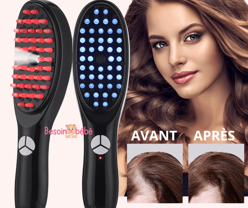 Peigne de massage capillaire 3-en-1 LuminaVibra™ - Besoin bébé