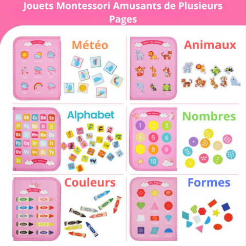 Planche d'Activités Montessori ActiviPlay™ – Jouet de Motricité pour Bébé et Voyage, 3 - 6 ans, certifié CE - Besoin bébé