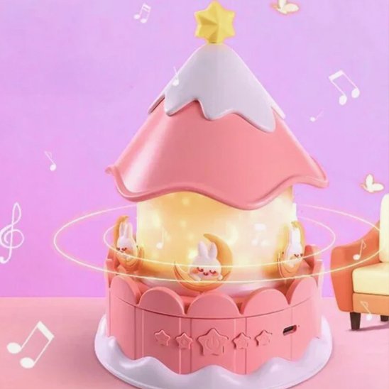 Projecteur d'étoiles LuminAstra™ affichant clairement des images de planètes et de la voûte céleste pour stimuler l'imagination de l'enfant.