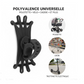 Image montrant la polyvalence du support de téléphone universel pour fixation sur poussette, caddie de supermarché, vélo et trottinette électrique.